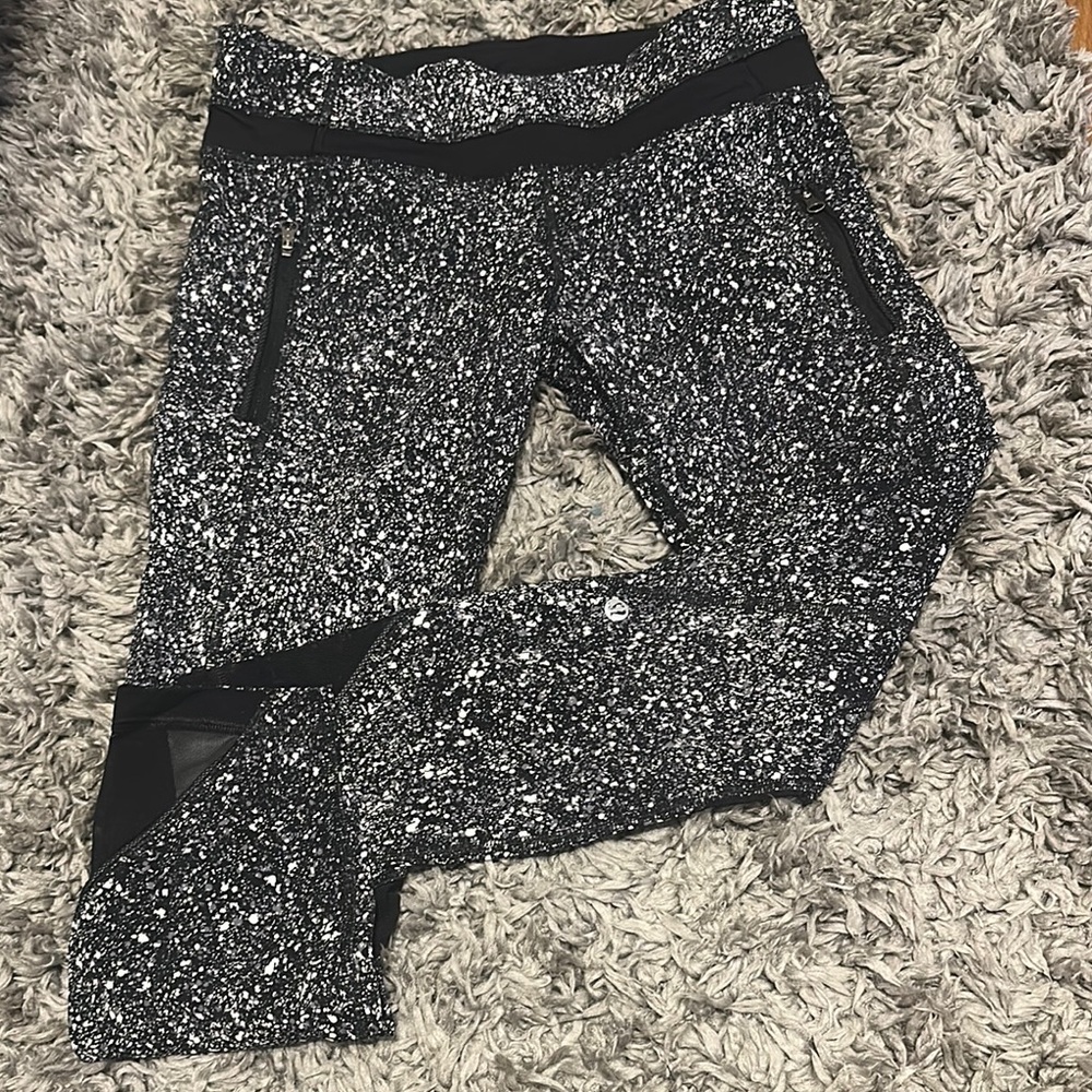 lululemon athletica Black and White Speckled Leggings